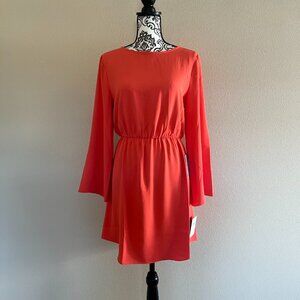 Donna Morgan - Bell Sleeve Mini Dress - Size Small - Coral